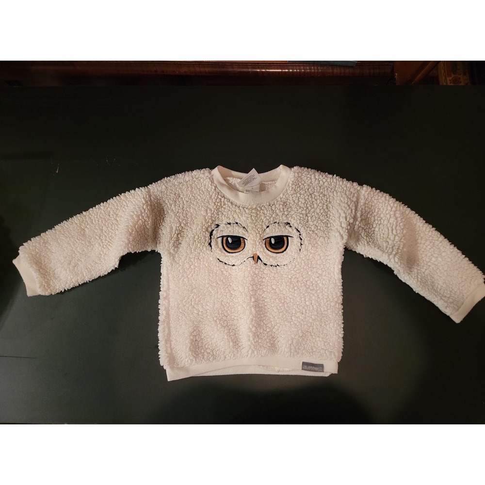 Harry Potter Modern Moments Hedwig Owl Sherpa Fleece Sweatshirt Cream Kids 3T